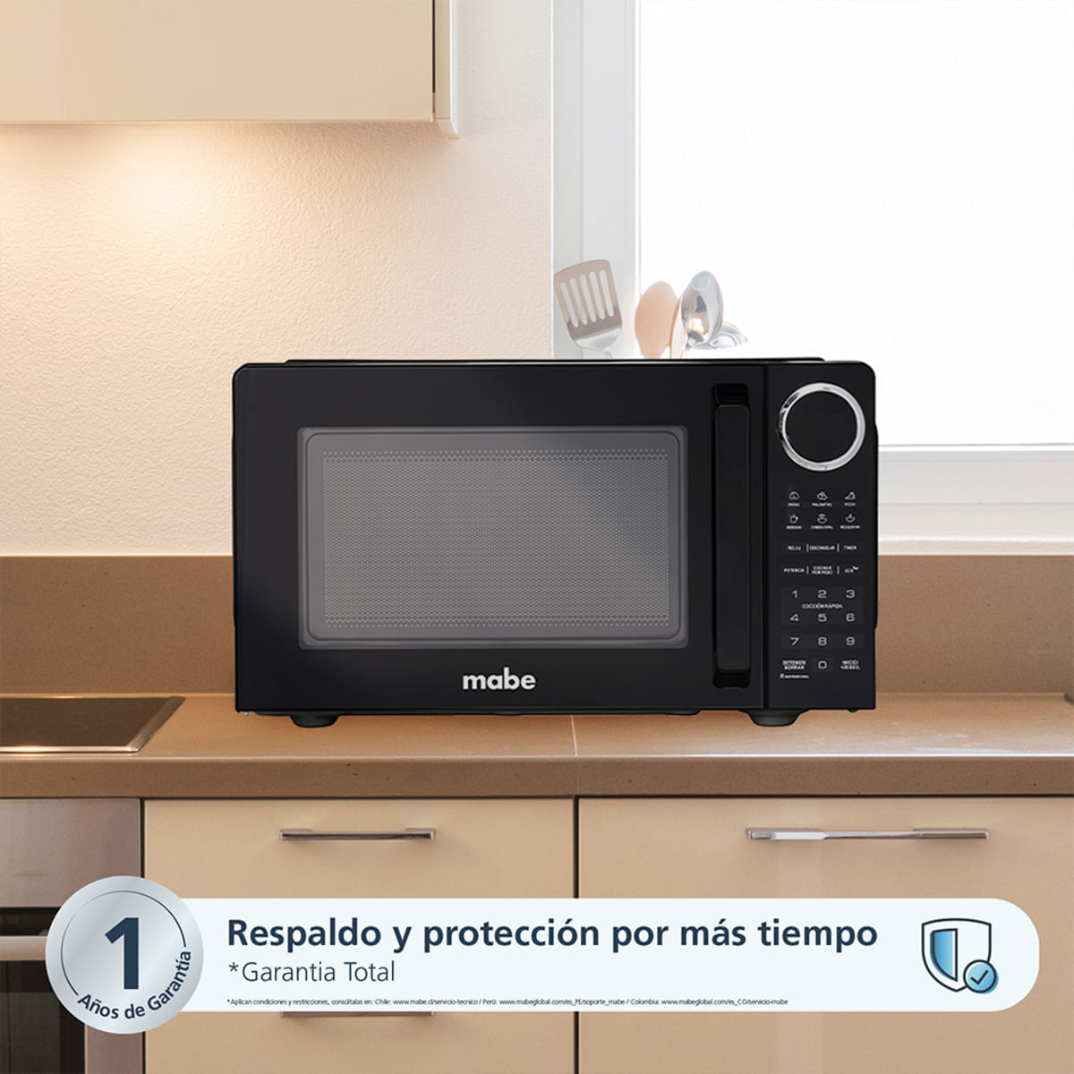 Horno Microondas Mabe 25 Litros 0.9 Pies HMM09NJ1 Negro img #3