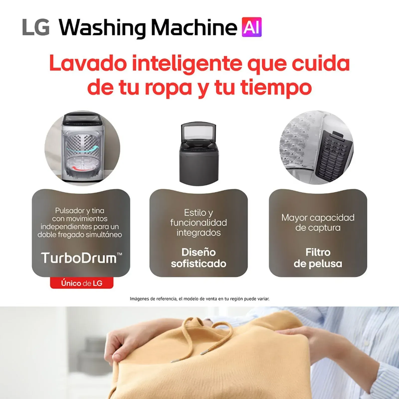 Lavadora LG Carga Superior 13 Kg WT13NVTB Negro img #4