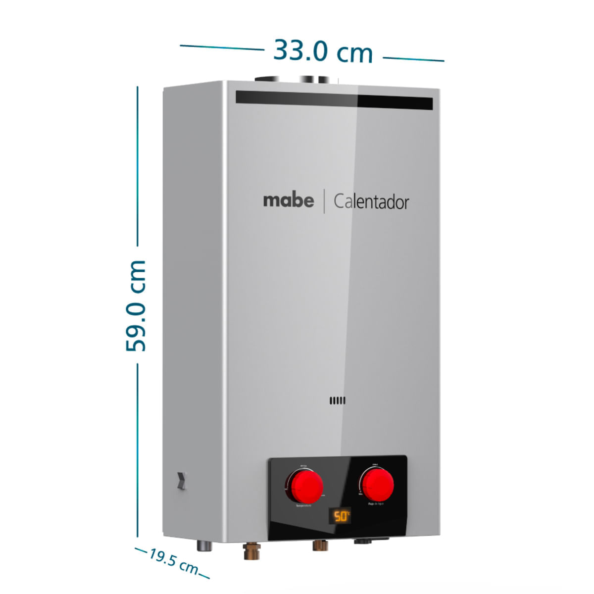 Calentador de Paso Mabe 10 Litros Tiro Natural CIM10C2NSNA Gris img #3
