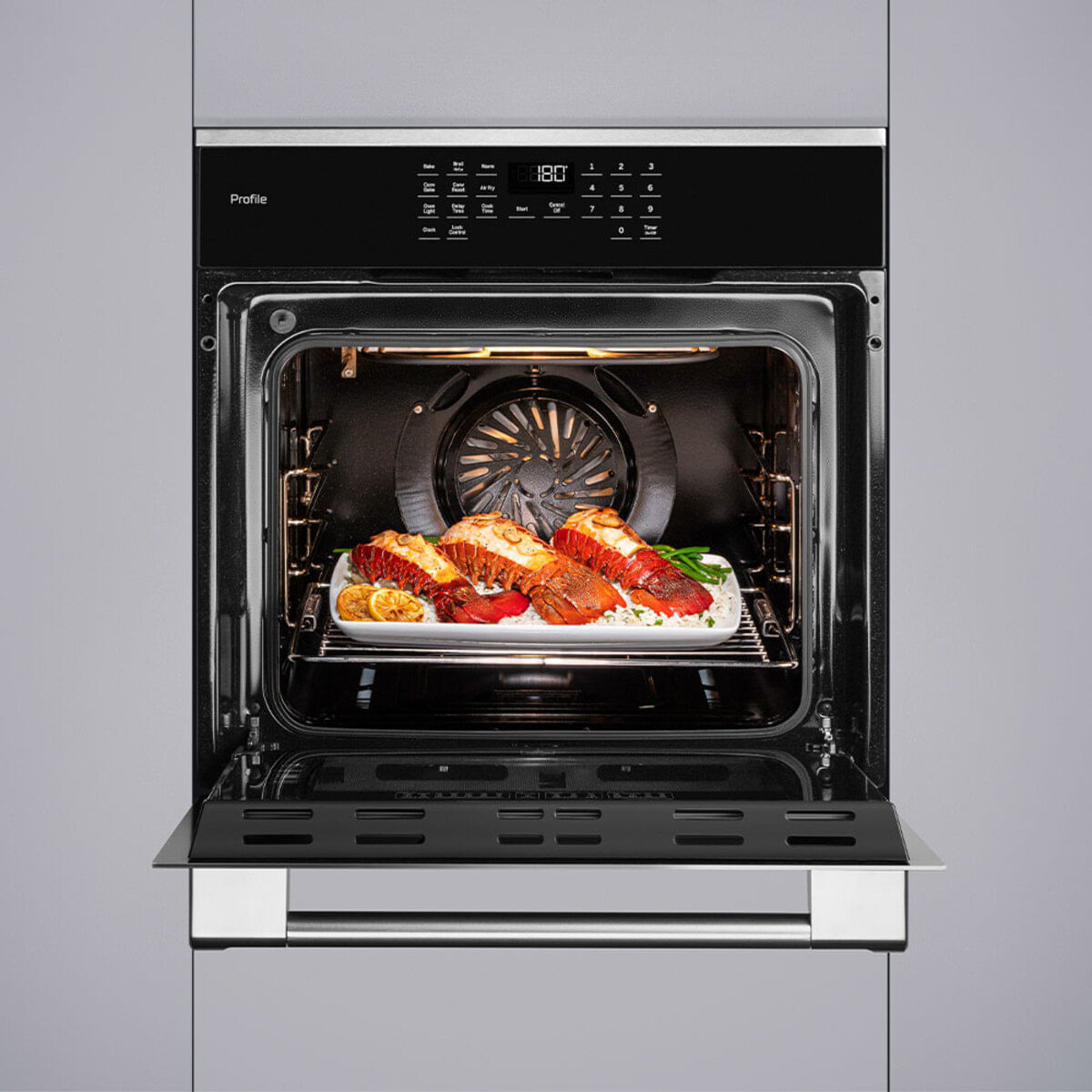 Horno de empotrar GE 60 cm Eléctrico 110V HGP6065LWAI1 Inox Negro img #4