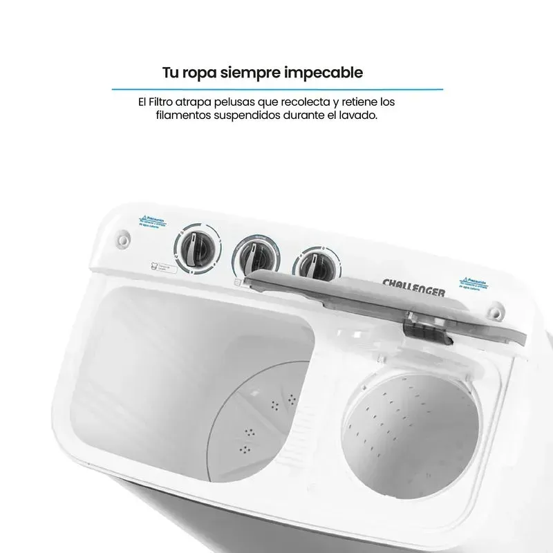 Lavadora Challenger Semi Automática Carga Superior 11 Kg CW4711 Blanca img #4