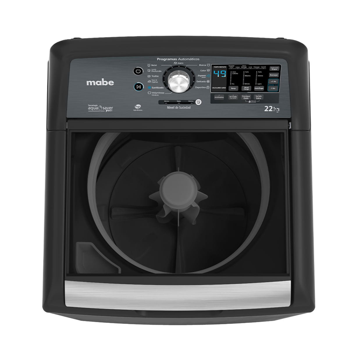 Lavadora Mabe Carga Superior 22 Kg LMC72211WDAB0 Gris img #4