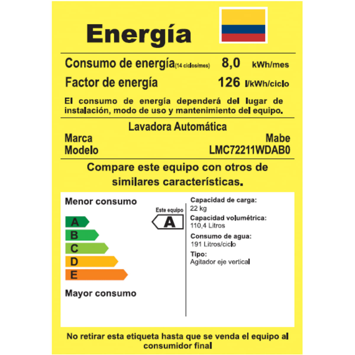 Lavadora Mabe Carga Superior 22 Kg LMC72211WDAB0 Gris img #6