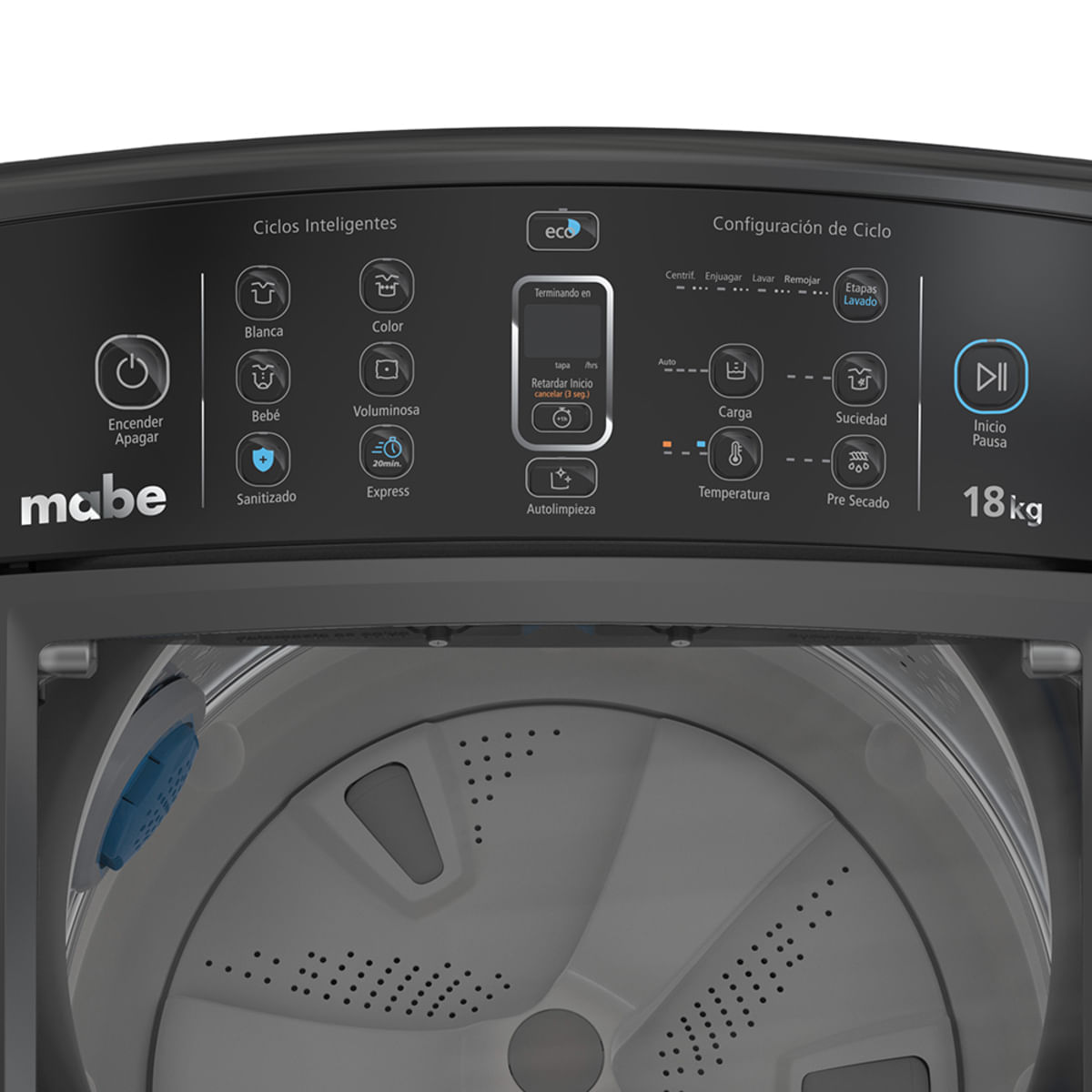 Lavadora Mabe Carga Superior 18 Kg LMC48100WDAB0 Gris img #3