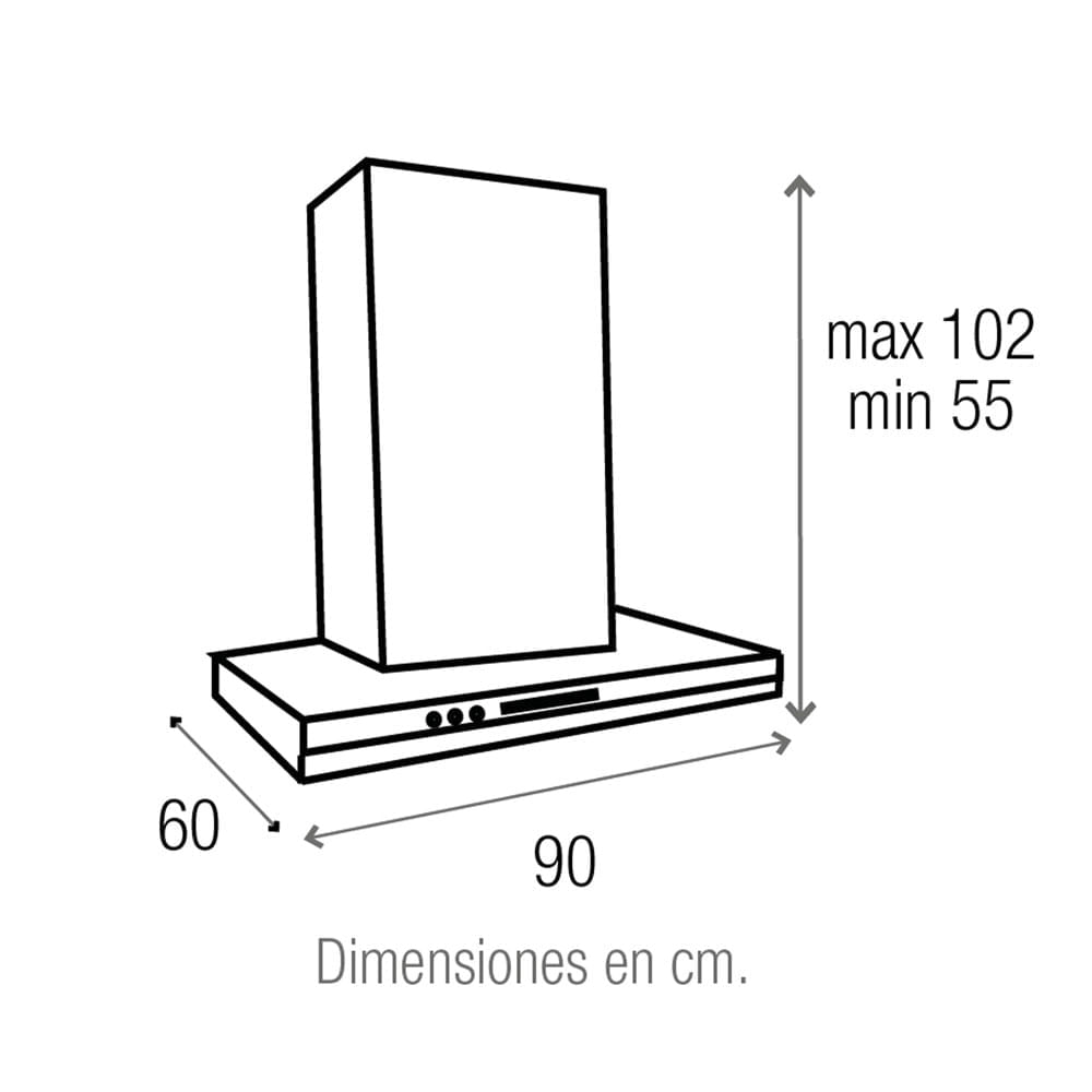 Campana Extractora Challenger 90 cm CX 4990 3 Velocidades Inox img #2