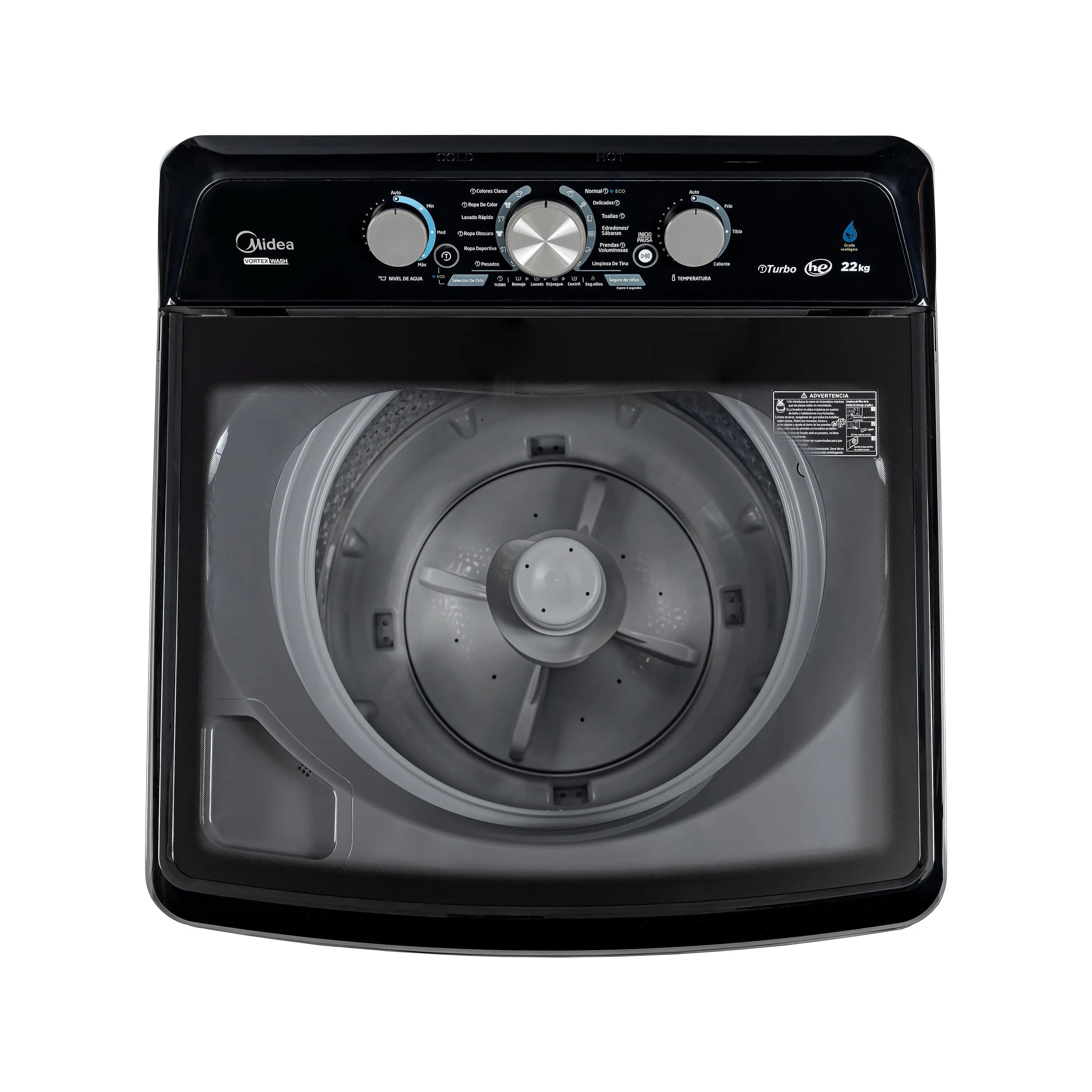 Lavadora Midea Carga Superior 22 Kg Vortex Wash Agitador MA500W220/G-CO Gris + Barril Asador Grill Dey 30 cm img #7