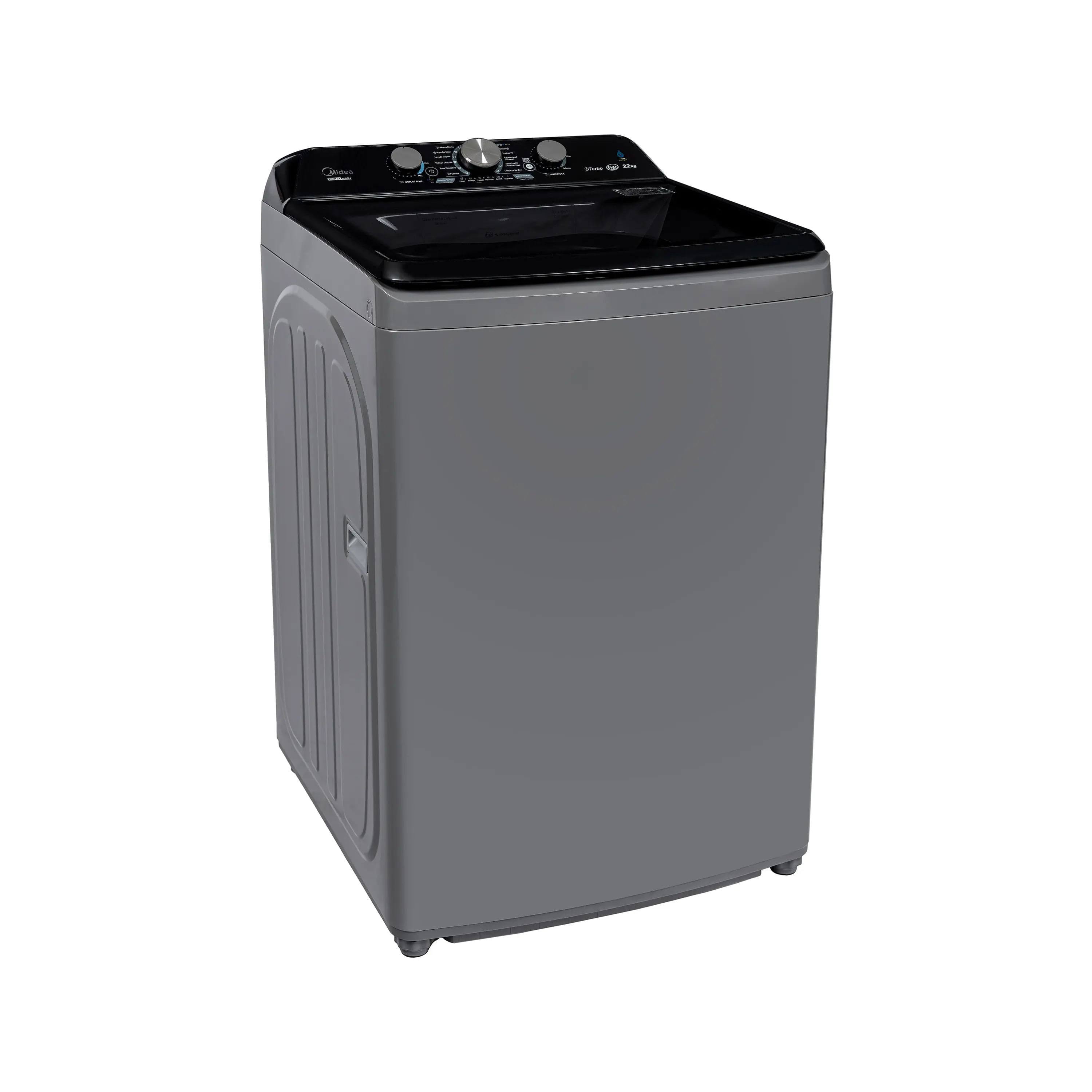 Lavadora Midea Carga Superior 22 Kg Vortex Wash Agitador MA500W220/G-CO Gris + Barril Asador Grill Dey 30 cm img #3