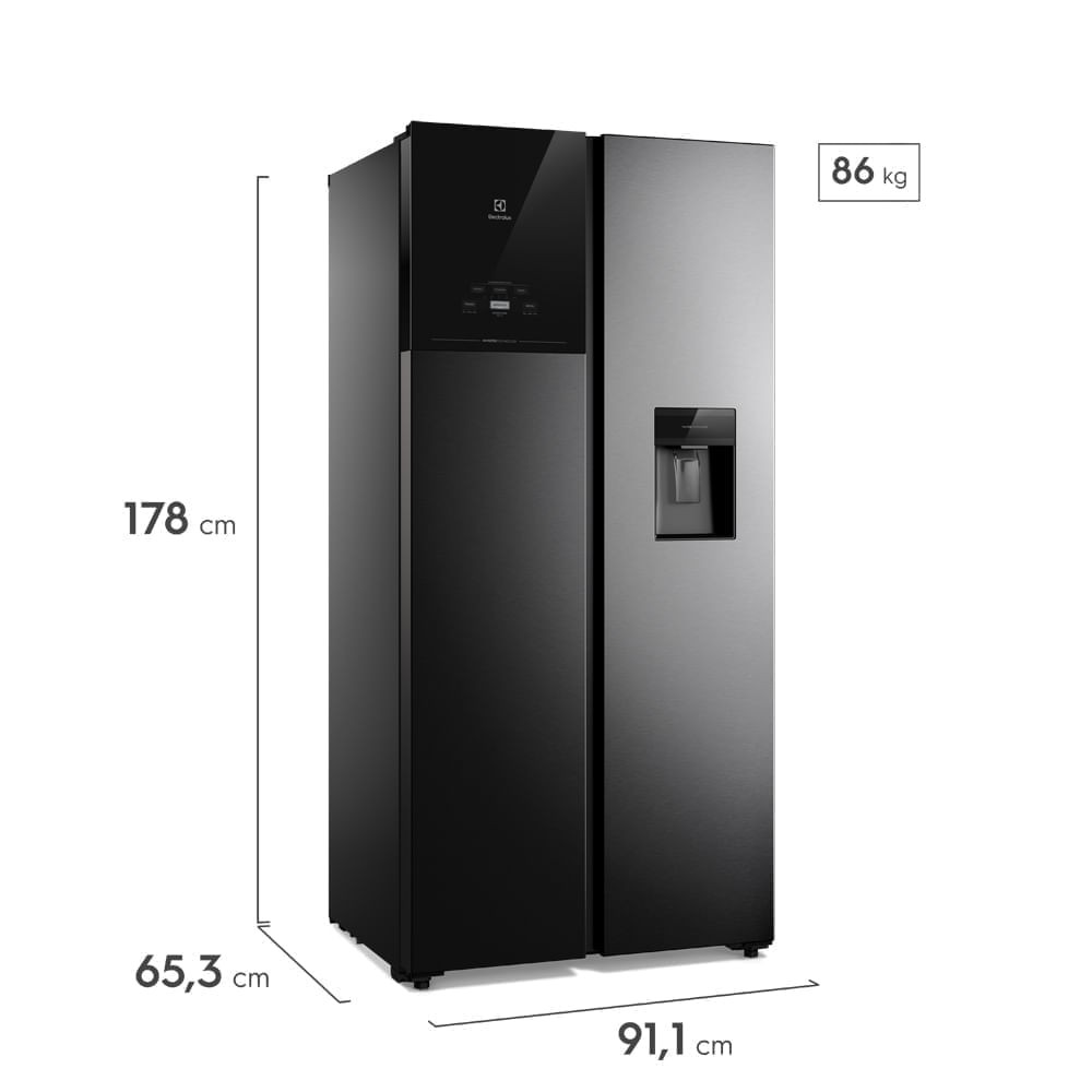 Nevecón Electrolux Side by Side 431 Litros Inverter AutoSense ERS44F3C5BB Negro img #2
