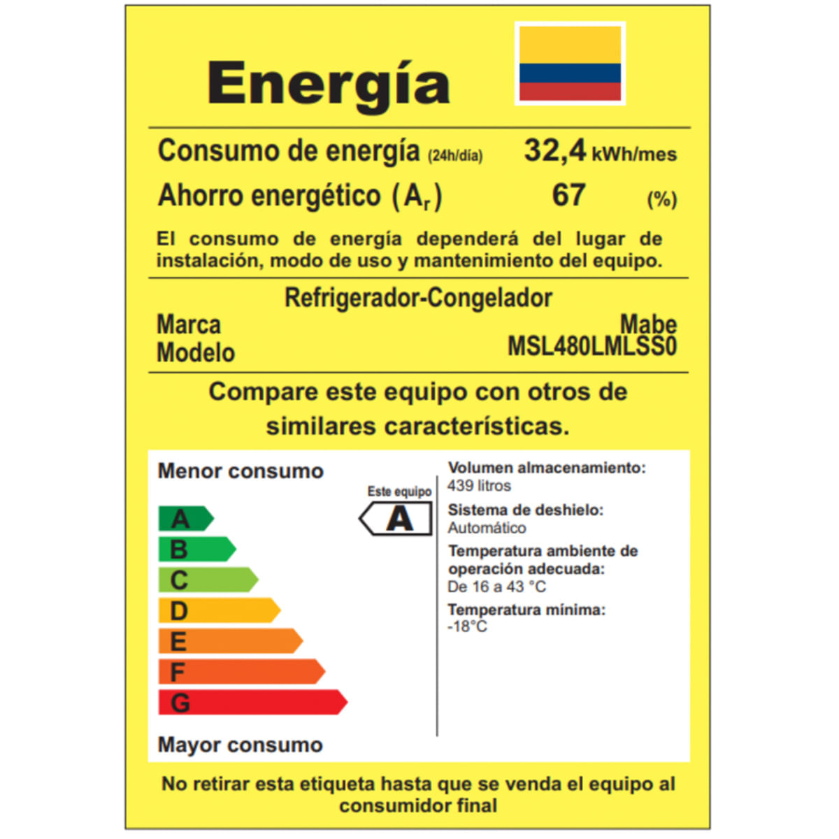 Nevecón Mabe Side by Side 439 Litros Tecinverter MSL480LMLSS0 Inox img #9