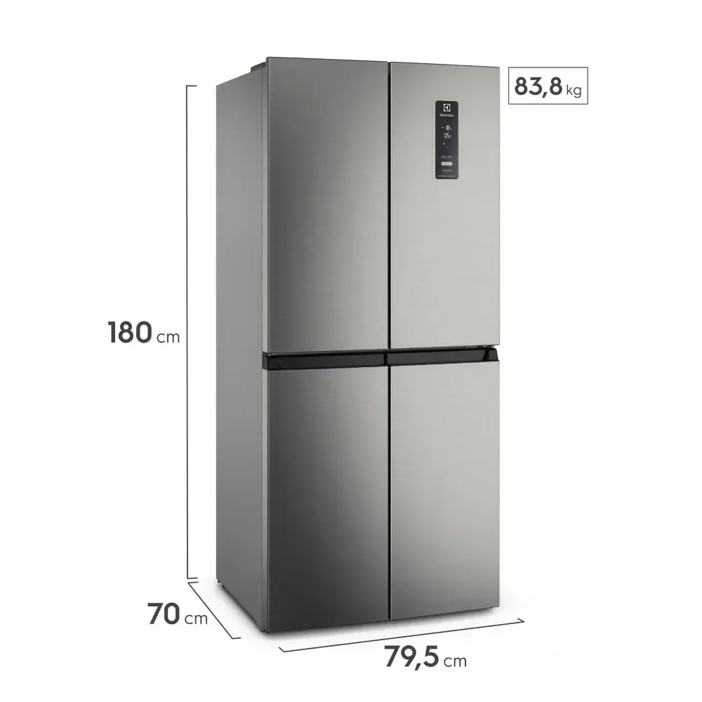 Nevecón Electrolux No Frost 421 Litros Inverter AutoSense ERQU40E3HWS Gris img #2
