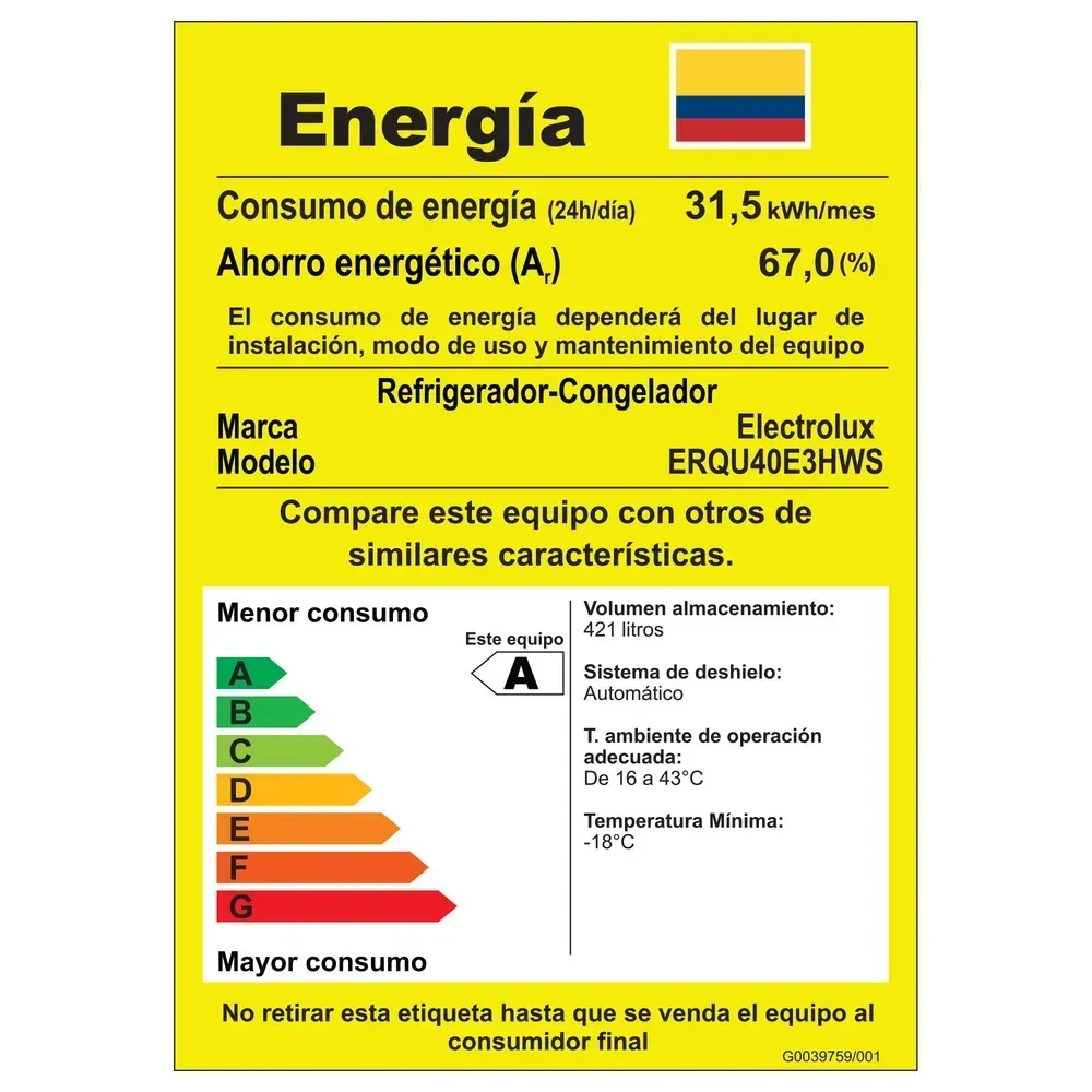Nevecón Electrolux No Frost 421 Litros Inverter AutoSense ERQU40E3HWS Gris img #9