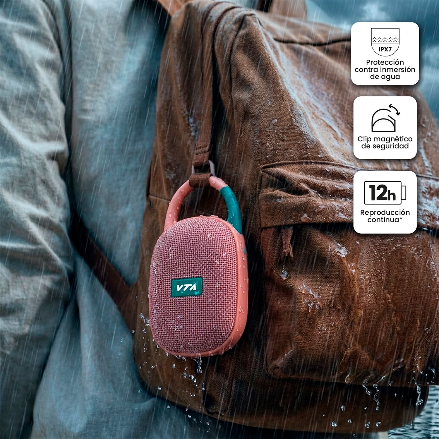 Parlante Kwaly 8W RMS para Morral Rosado img #2