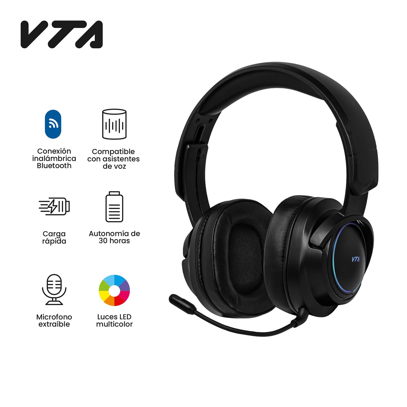 Audífonos Inalámbricos Diadema Con Conexión Dual Multitask img #7