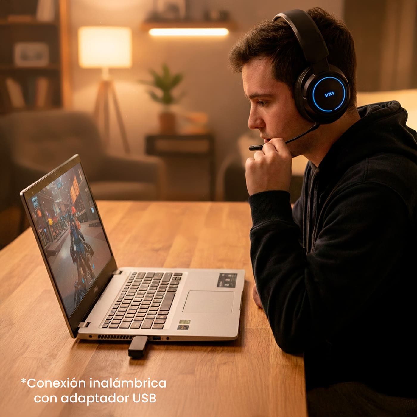 Audífonos Inalámbricos Diadema Con Conexión Dual Multitask img #2