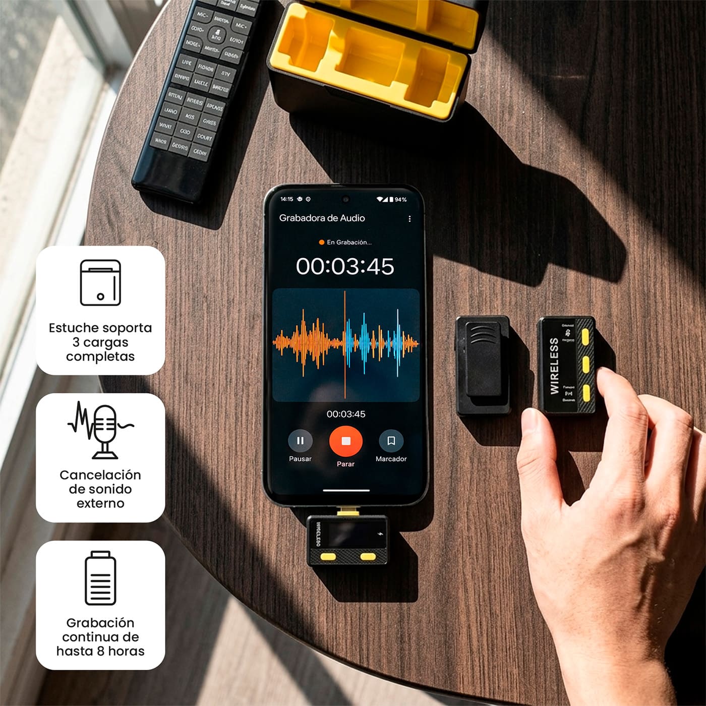Kit de Micrófonos Inalámbricos Recargables con Control Remoto img #2