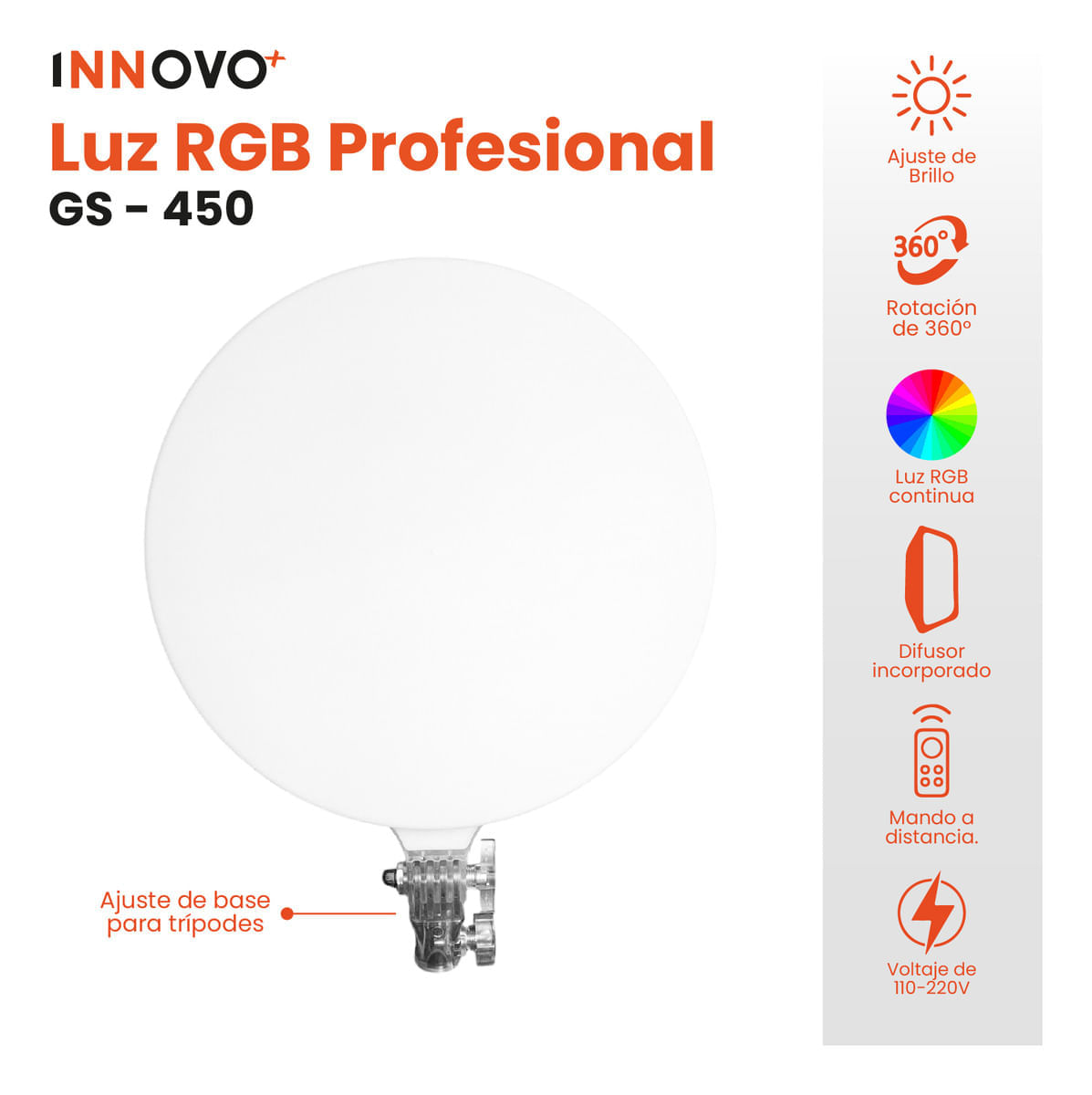 Panel De Iluminación Profesional Multicolor Ajustable Rgb 3000w Con Trípode 2m Innovo Led img #2