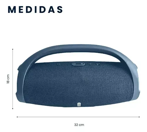 Parlante Portatil Boom Mega Bass Sound Luces Bluetooth Tws Resiste Salpicaduras Azul img #3