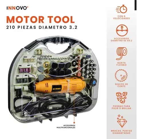 Motor Tool Con Estuche 210 Piezas 400w img #4