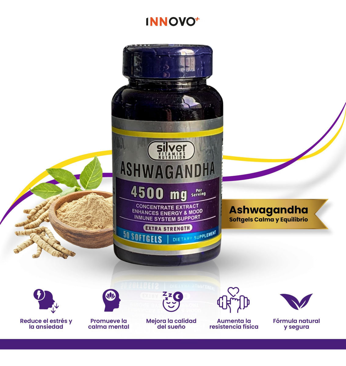 Ashwagandha Sin Estrés 4500 Mg img #2