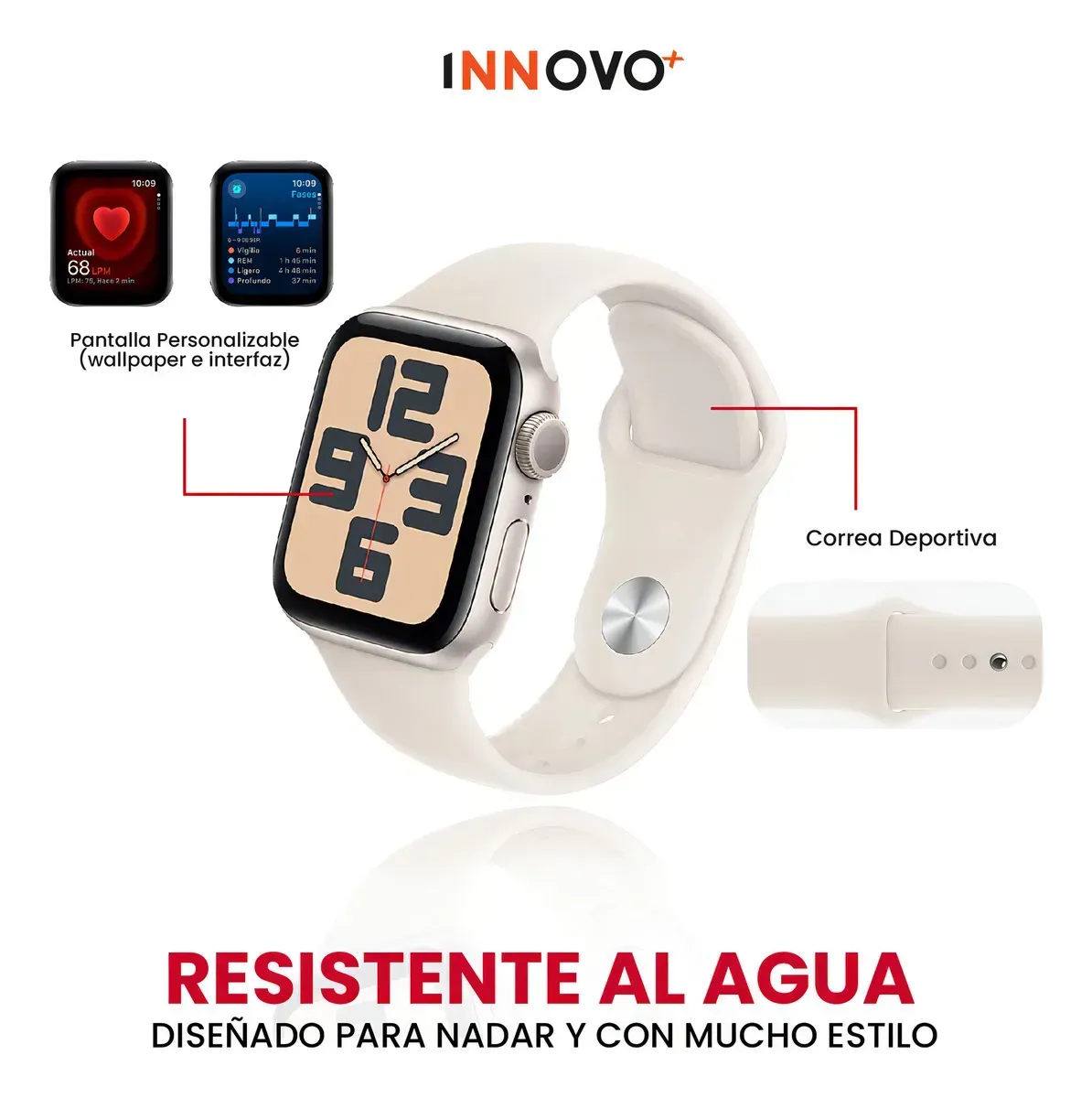 Smart Watch Deportivo Serie 8 Plus Con Audifonos Case Y Videojuegos Gris Edition img #3