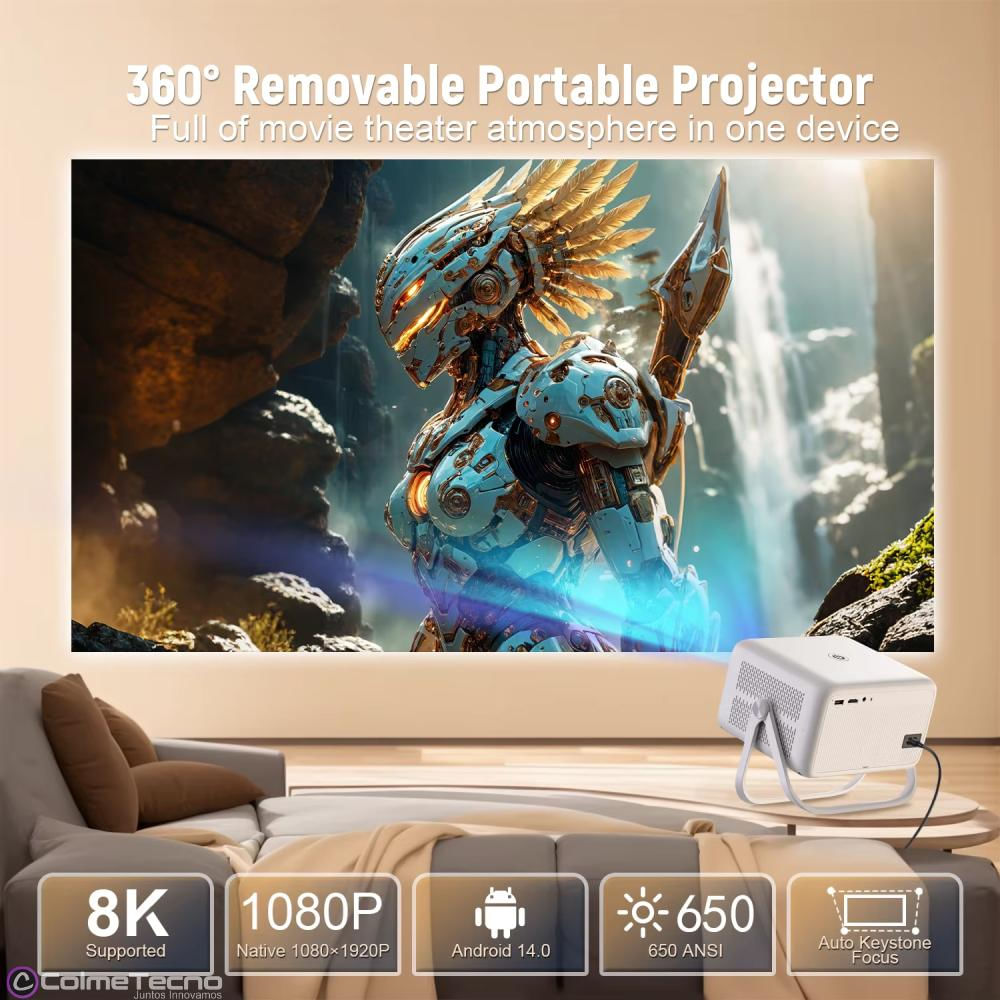 Proyector Android 8K Auto Focus Wifi Bluetooth 650Ansi Tp350 img #5