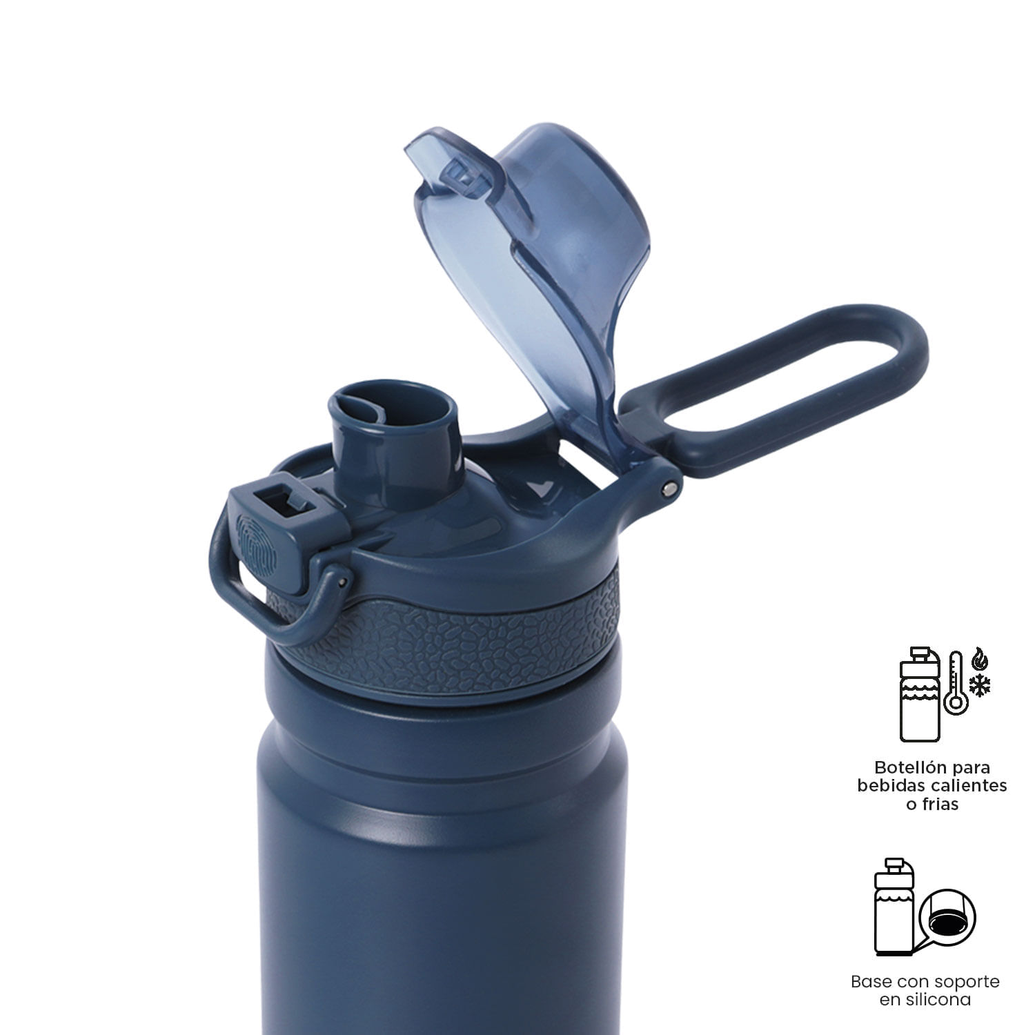Termo para agua con tapa intercambiable Flux 750 Ml Azul img #5