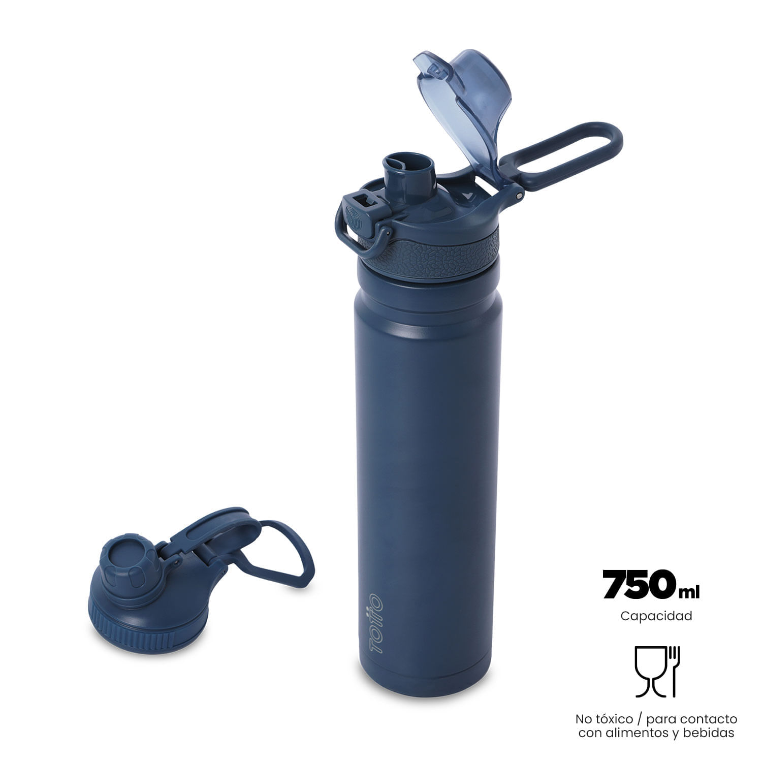 Termo para agua con tapa intercambiable Flux 750 Ml Azul img #2