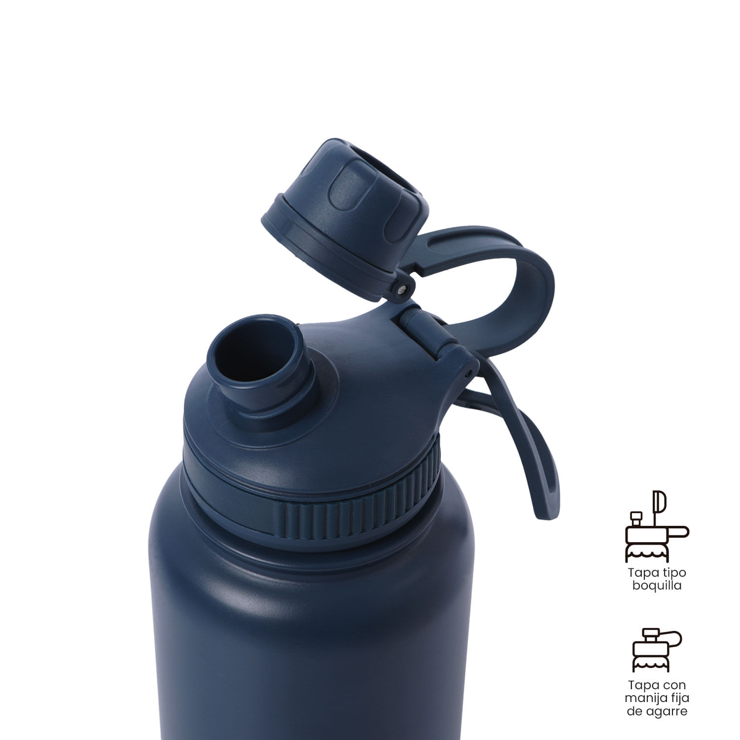 Termo para agua con tapa intercambiable Flux 1000 Ml Azul img #4