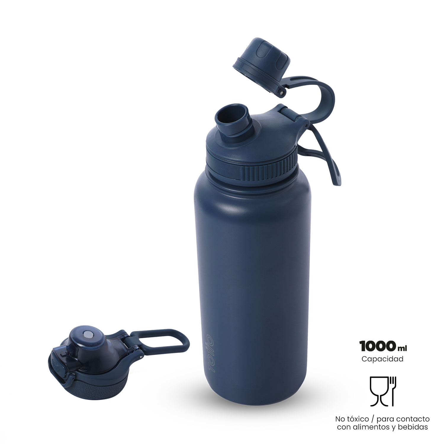 Termo para agua con tapa intercambiable Flux 1000 Ml Azul img #2