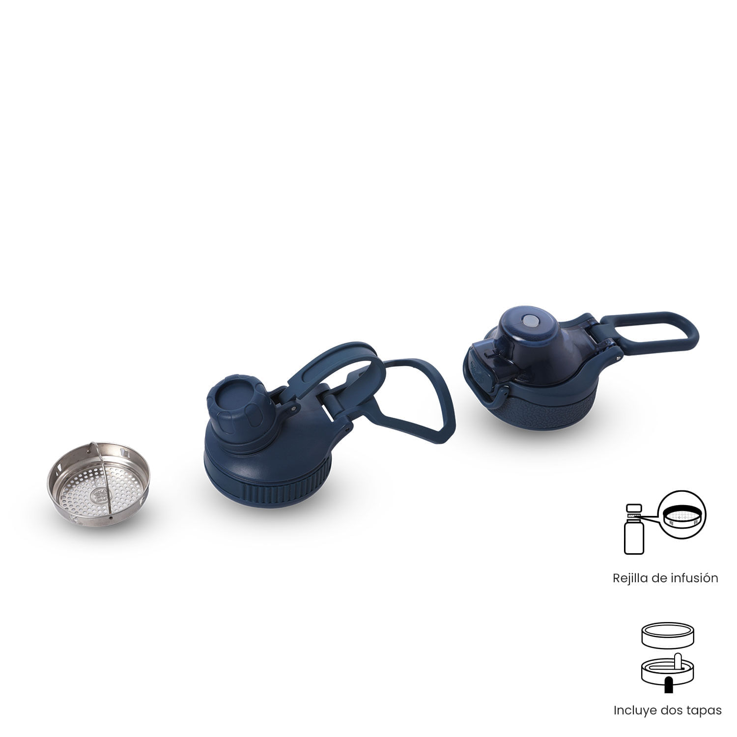 Termo para agua con tapa intercambiable Flux 1000 Ml Azul img #3