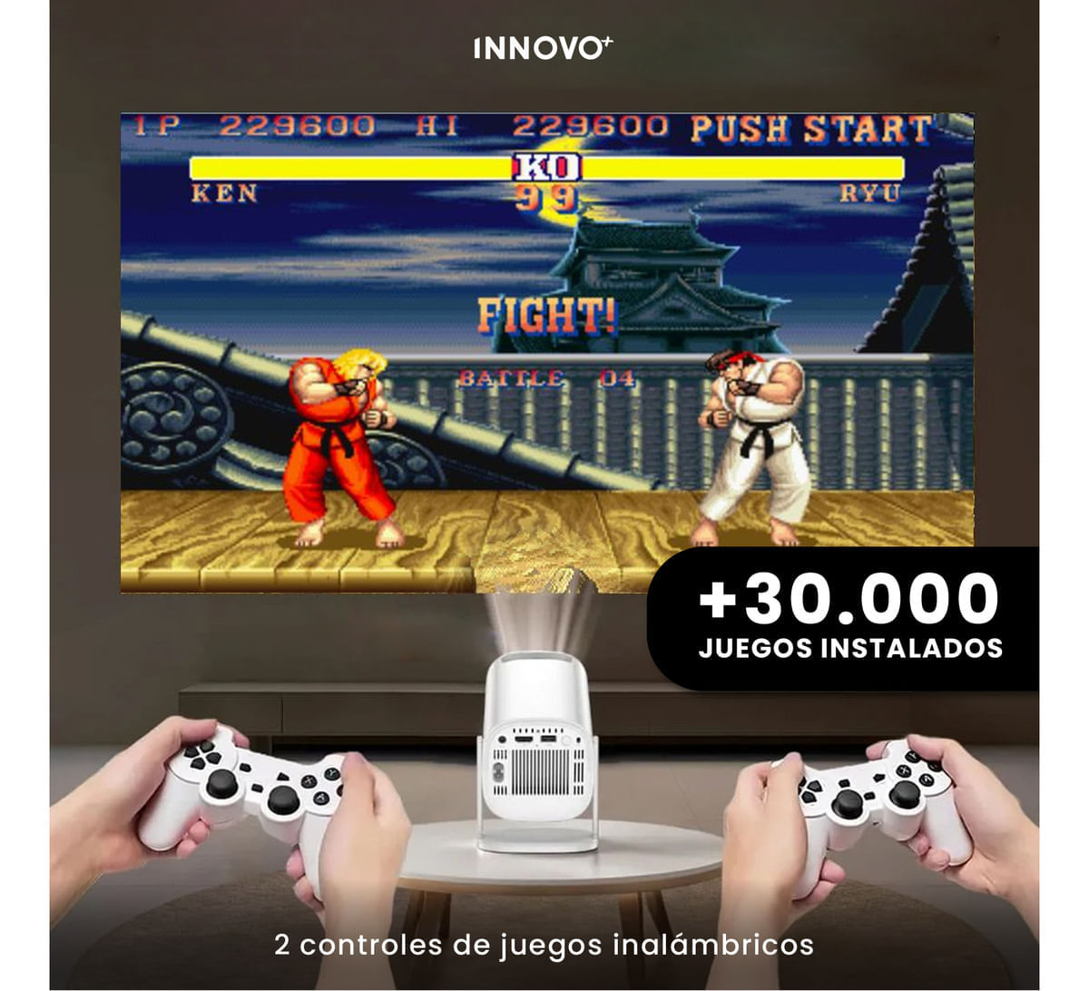 Proyector Smart S40 Max 4k Android 11 Wifi 5g + 2 Controles + Base Metálica +30.000 Juegos Y Apps img #8