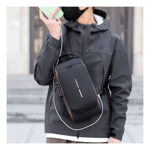Bolso Manos Libres Mini Morral Hombre Tipo Pechera Antirrobo img #4