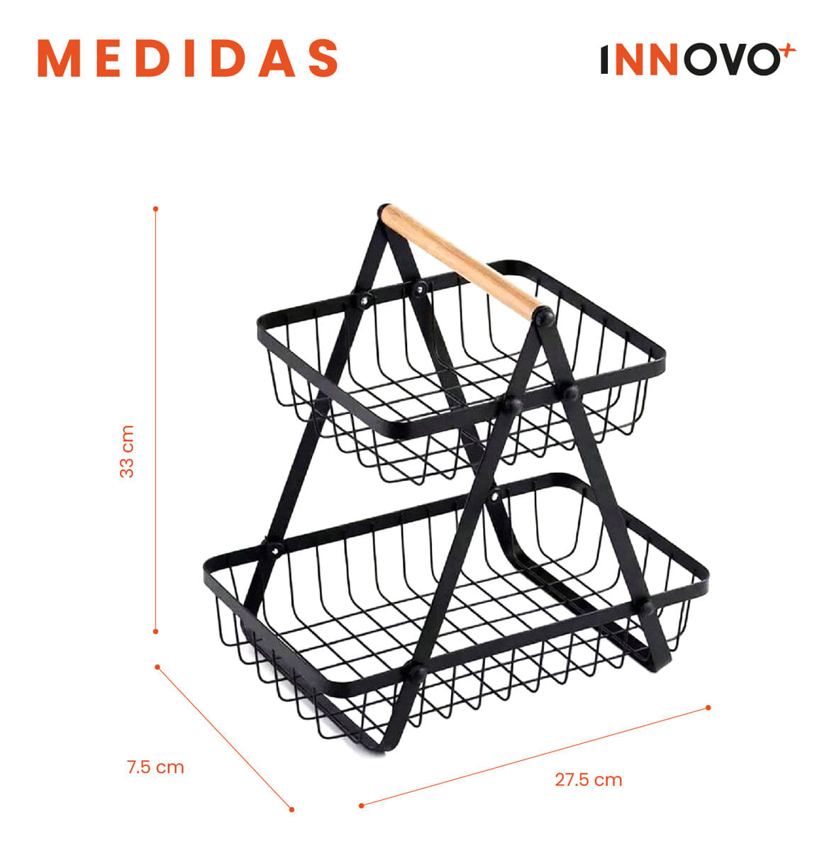 Organizador De Frutas Verduras Alimento Frutero 2 Niveles Innovo Home img #5