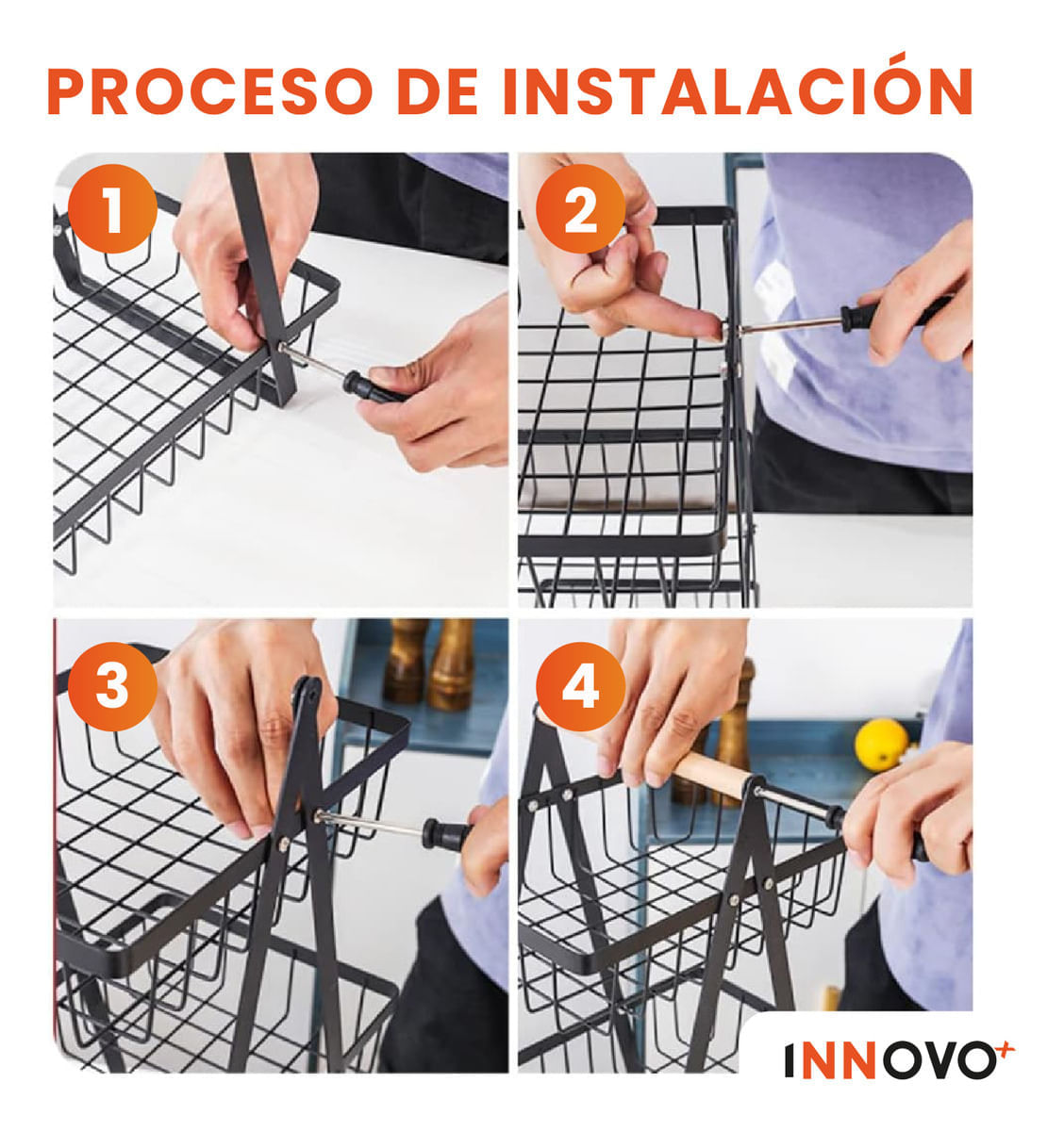 Organizador De Frutas Verduras Alimento Frutero 2 Niveles Innovo Home img #3