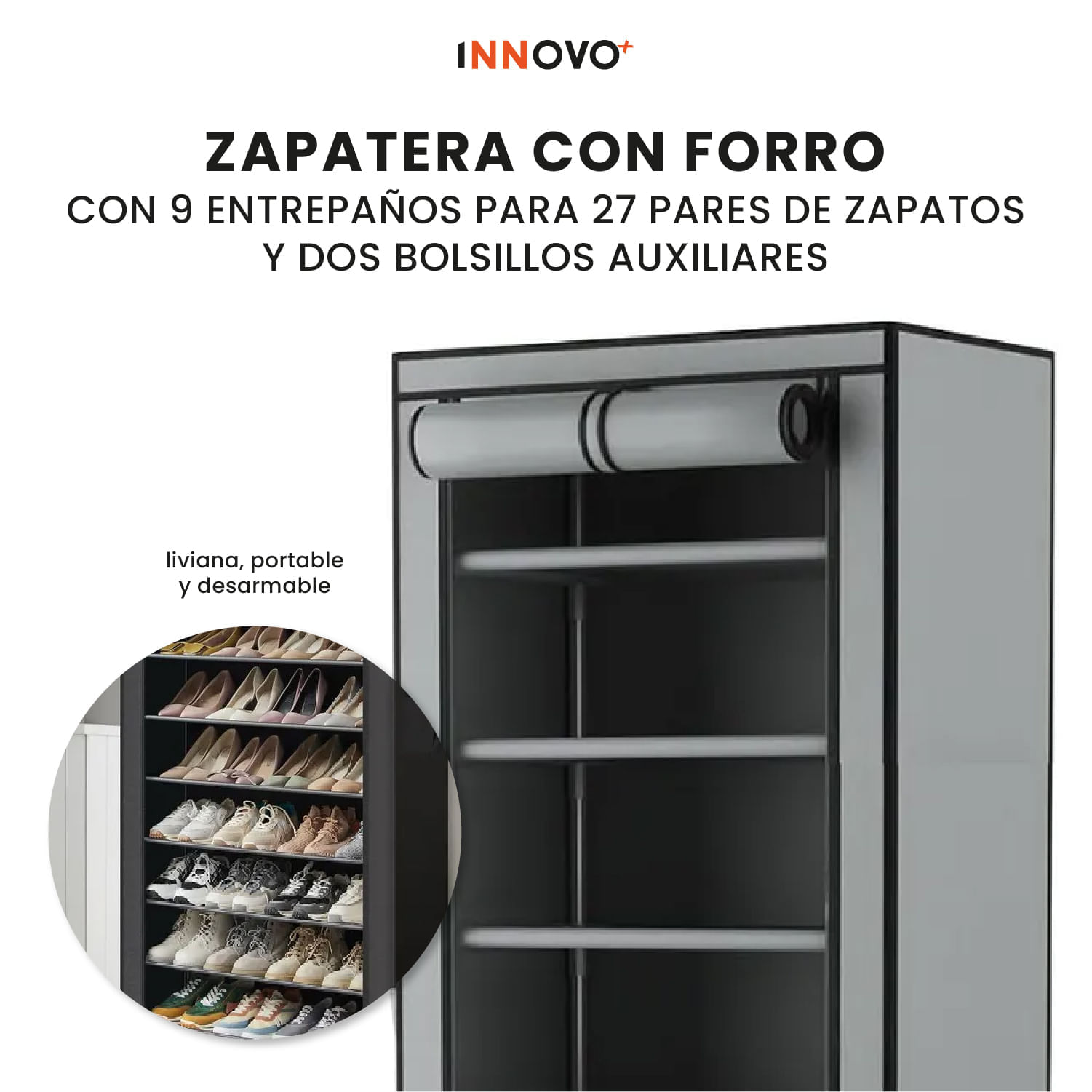 Clóset Armable 3 Cuerpos con Zapatero 9 Niveles img #6