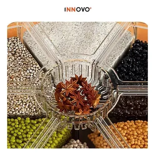 Dispensador De Alimentos Granos Cereales Giratorio X6 Compartimientos Grain Bucked Innovo Home img #7