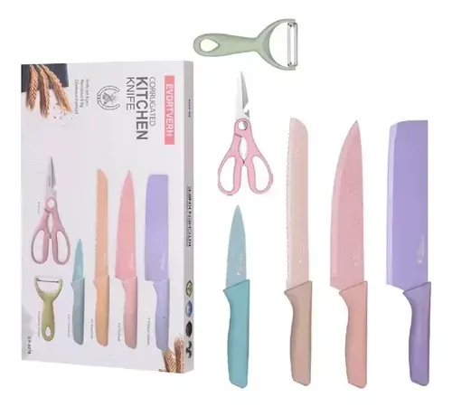 Set De Cuchillos Knife Bali 6 Piezas Con Pelador De Papa Innovo img #1