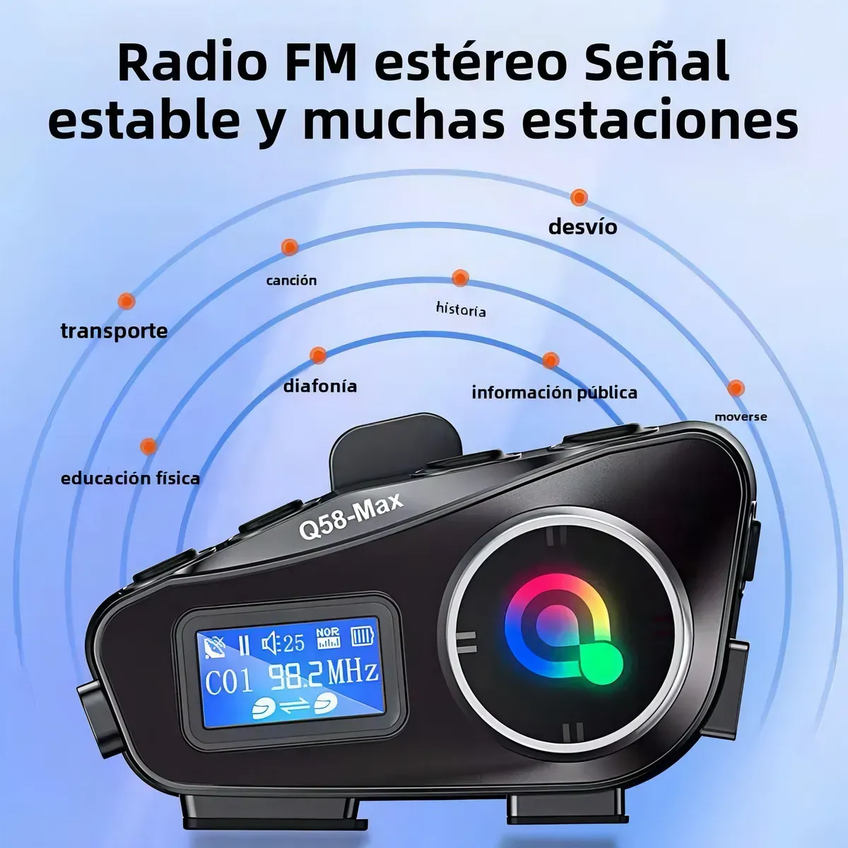 Intercomunicador Para Casco Motociclista Q58 Max Digital Inn Bike Ip65 img #5