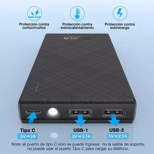 Power Bank Portátil Gar 263 1 Hora Original Con Indicador Luz img #2