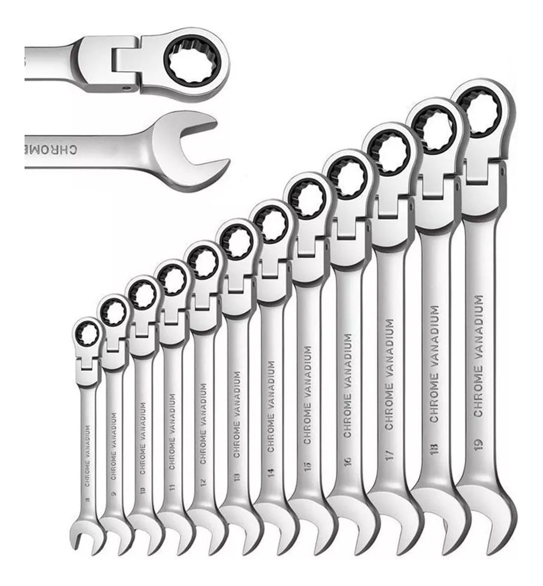 Set De Llaves 12 Unidades Llaves Mixtas Con Rache Estuche Premium img #3