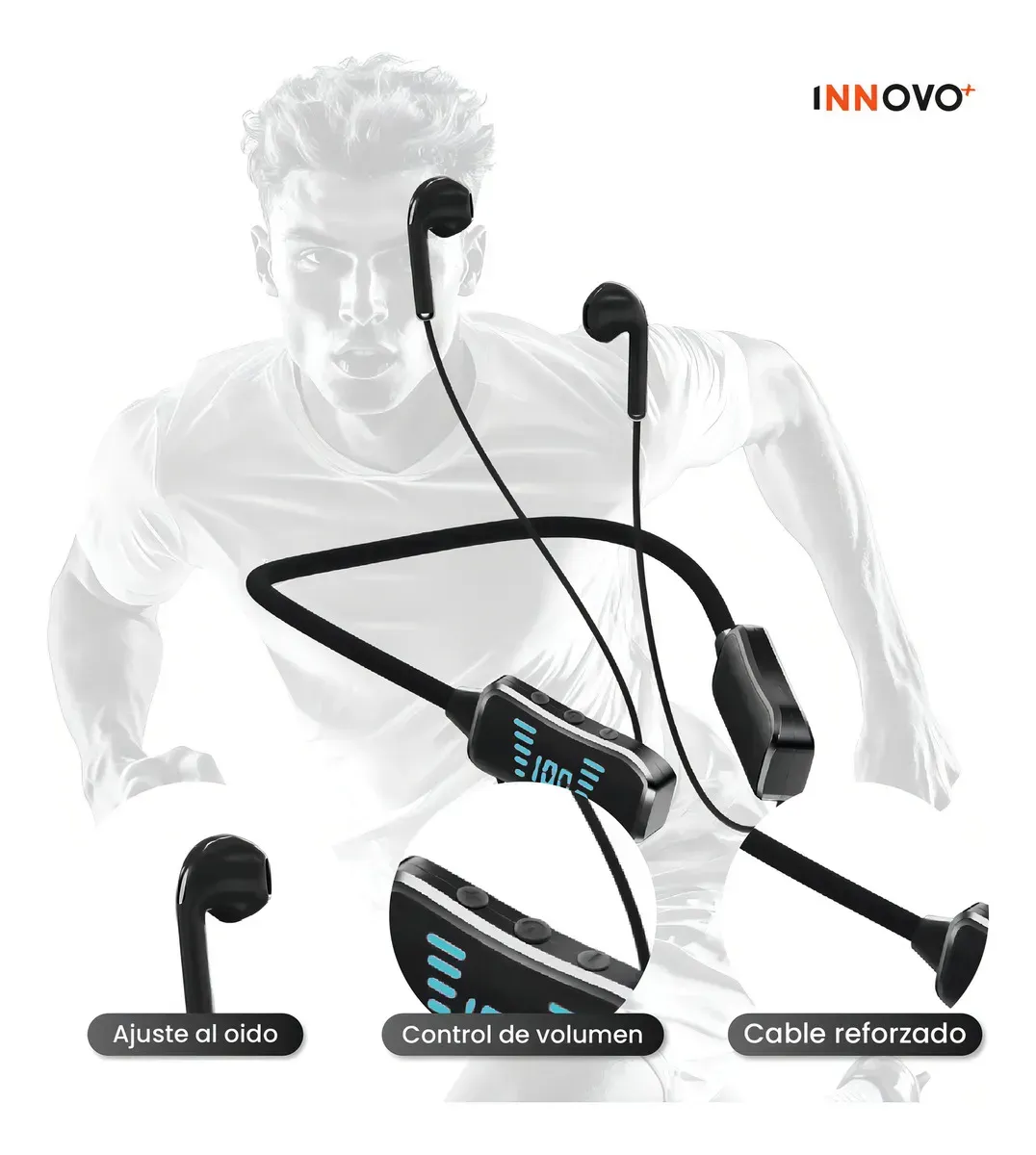 Audífonos Bluetooth Deportivos Kl50 Con Pantalla Led Batería De Larga Duración Micrófono img #5