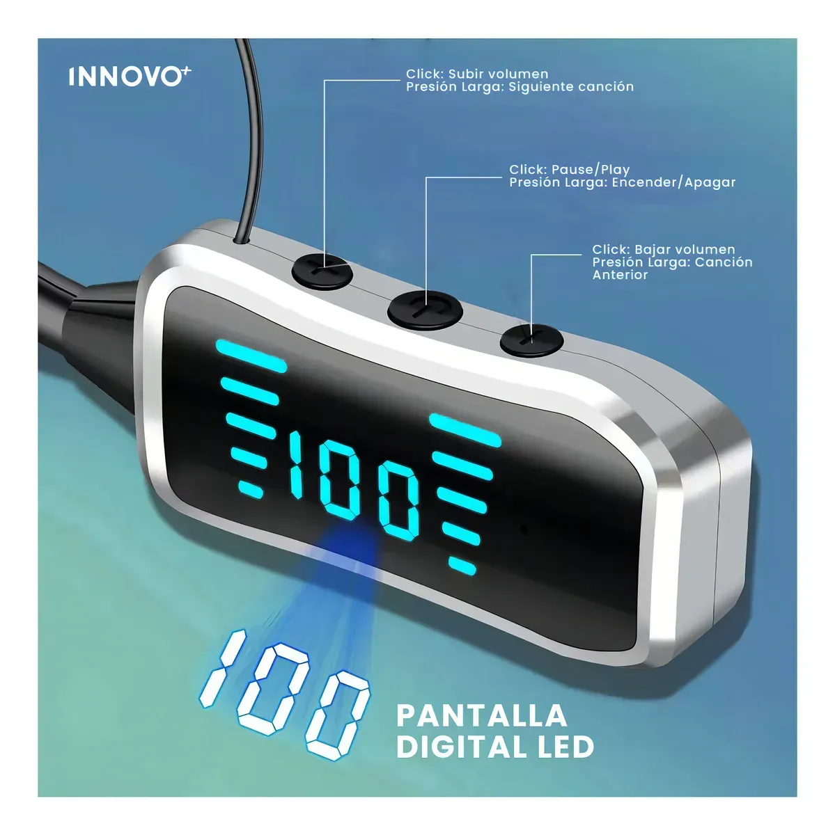 Audífonos Bluetooth Deportivos Kl50 Con Pantalla Led Batería De Larga Duración Micrófono img #7