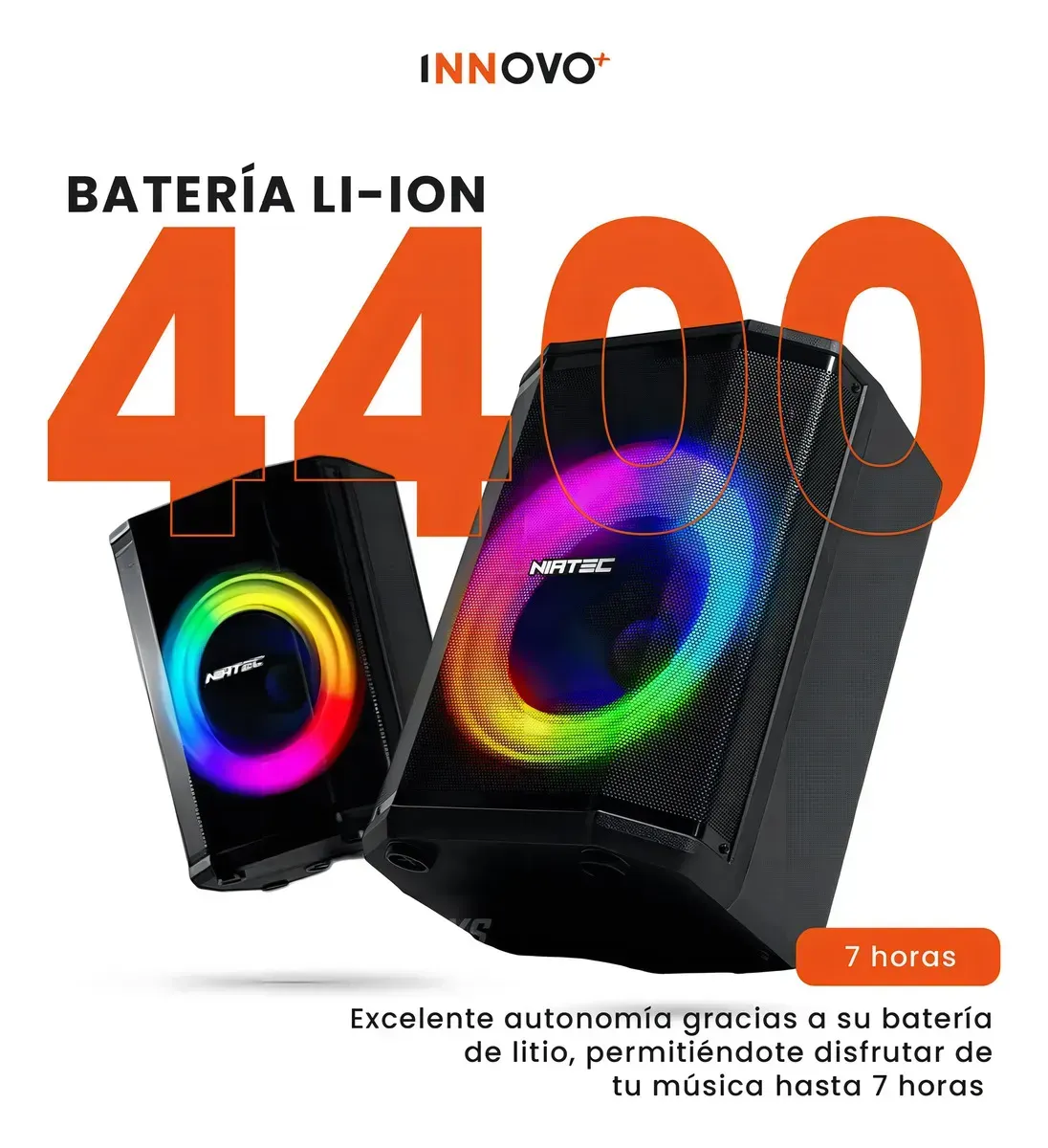Parlante Bluetooth Portátil Recargable 30w Niatec 8 RGB Tws Micrófono Control Remoto img #4