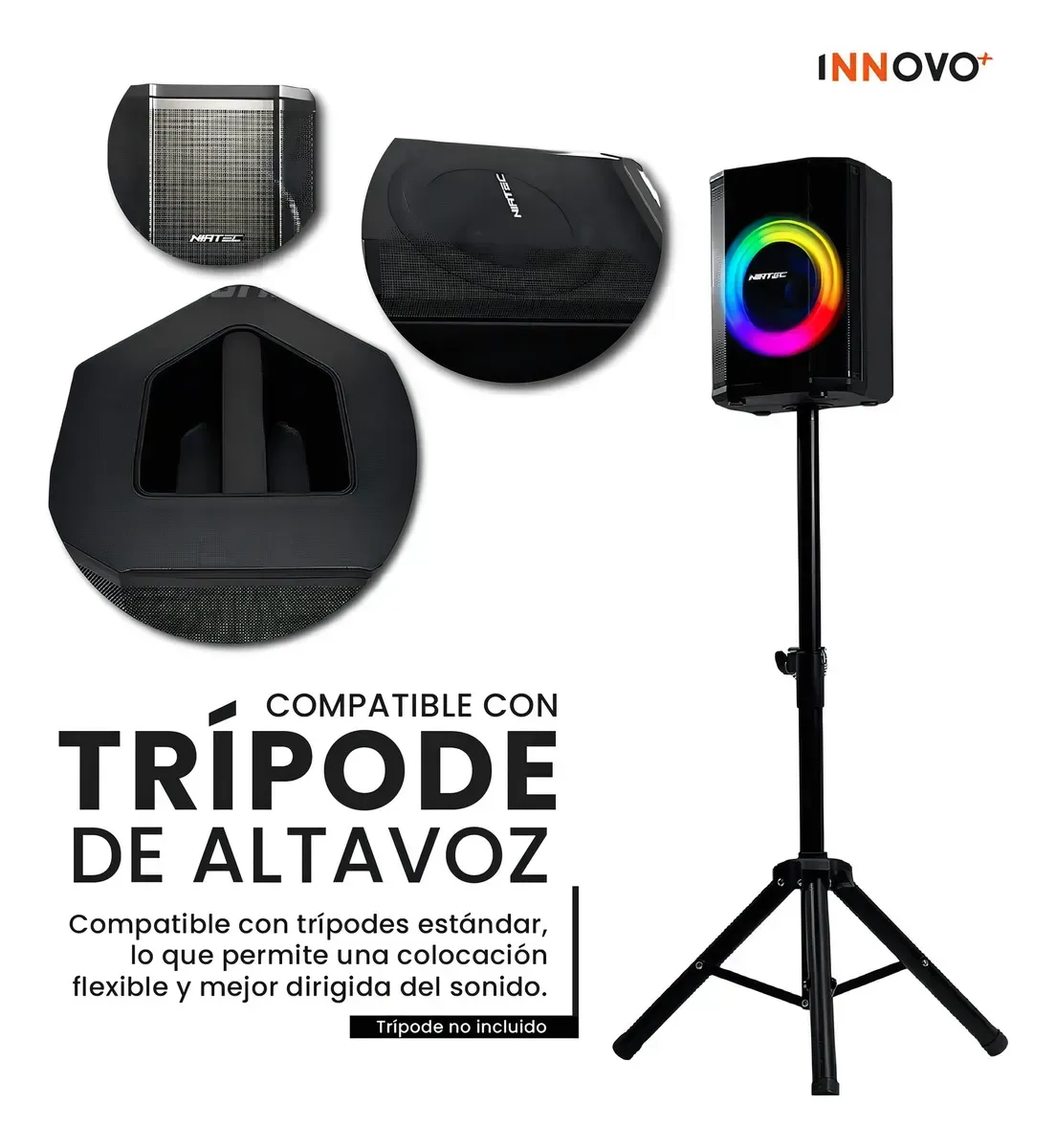 Parlante Bluetooth Portátil Recargable 30w Niatec 8 RGB Tws Micrófono Control Remoto img #3