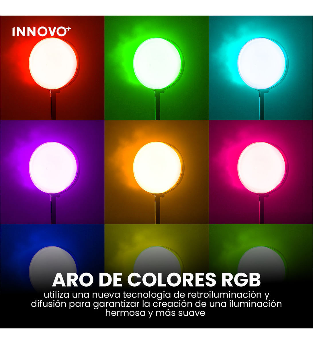 Panel Iluminación Profesional Creación De Contenido Multicolor Ajustable Rgb Trípode img #6