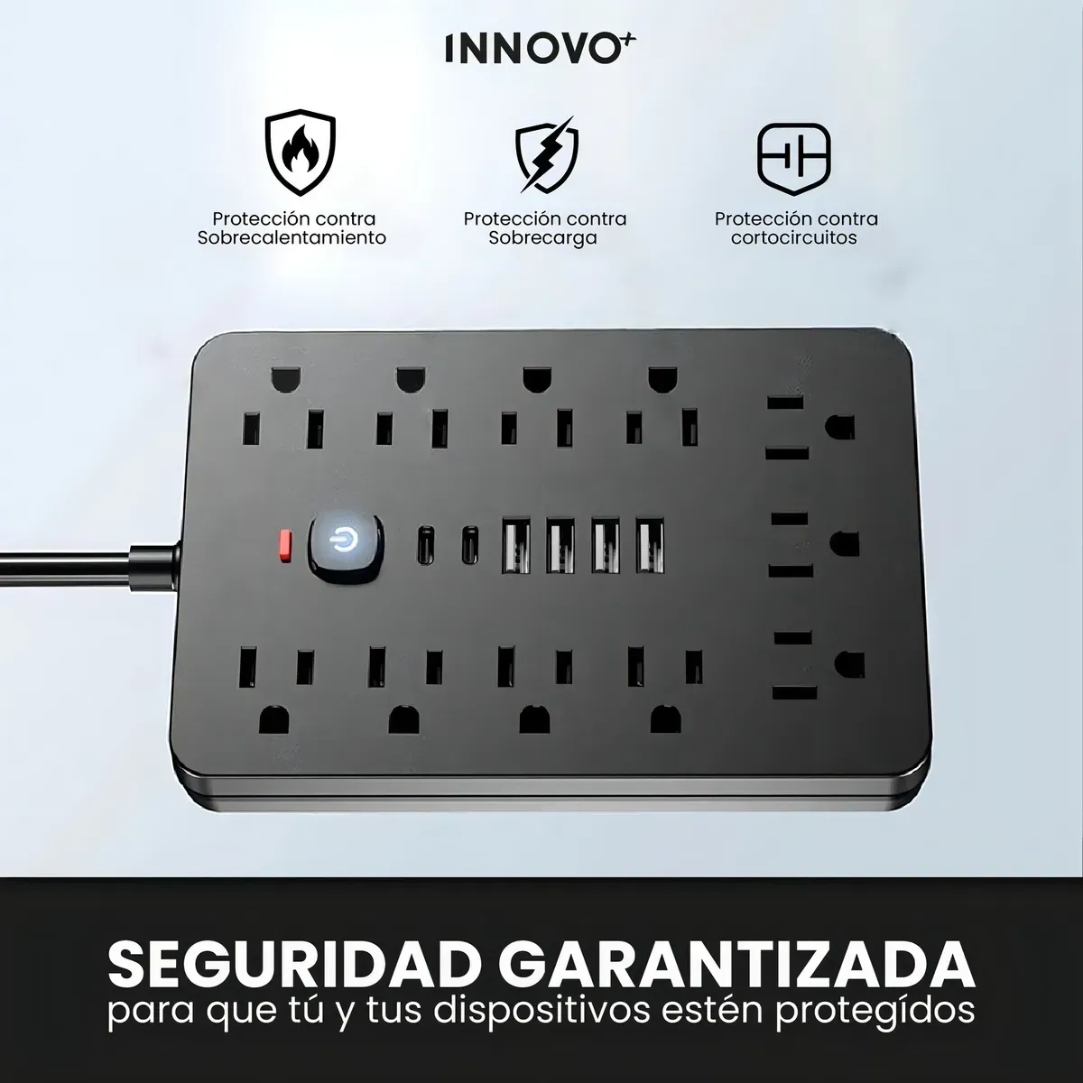 Multitoma 17 En 1 Regleta Eléctrica 11 Tomas 6 Usb Carga Rápida Usb-c img #5