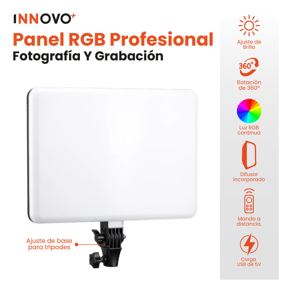 Panel De Luz Profesional Fotografía Con Trípode Ajustable Control Remoto 36 X 25 Cm img #4