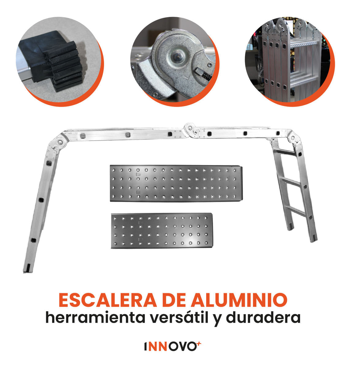 Escalera Todo En 1 Multifunción 12 Pasos Ajustable Innovo Resiste 150 Kilos img #5