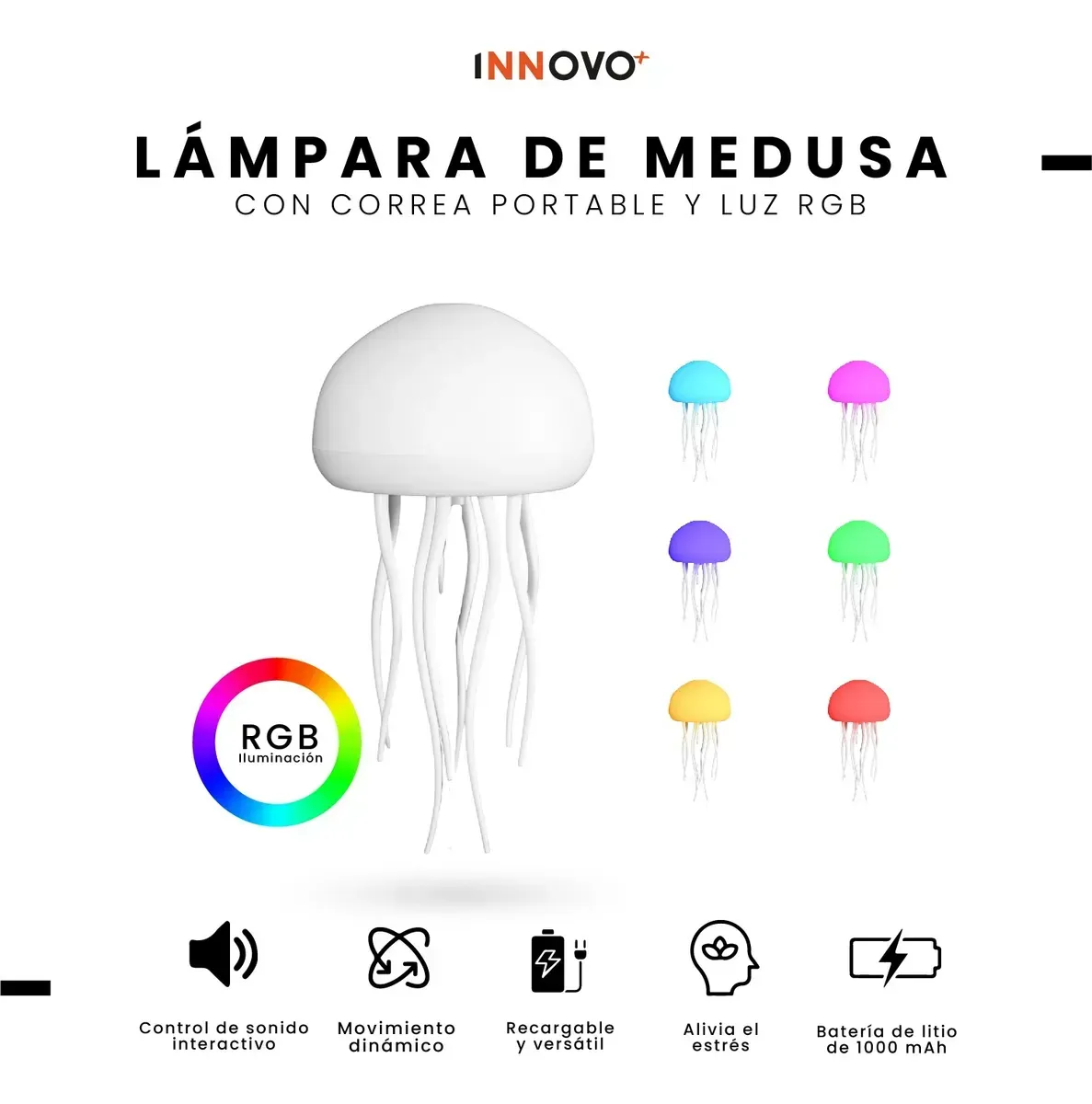 Lampara Mesa Medusa Relajante Anti Ansiedad Con Movimiento Tendencia img #6