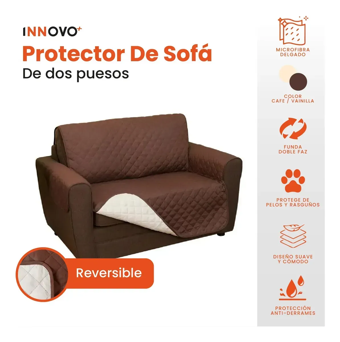 Protector De Sofá 2 Puestos Doble Faz Semi Impermeable img #3